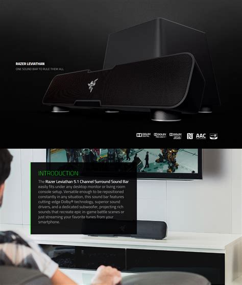 razer leviathan setup|The Razer Leviathan 5.1 Channel Surround Sound Bar easily fits .